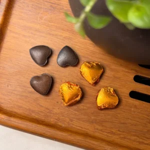 Смола шу пуера по 0.5г сердечки у золотій фользі, ваговий 1кг №3