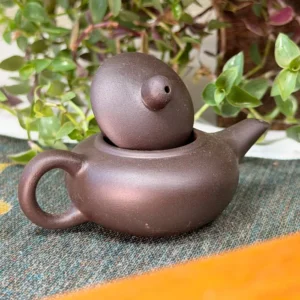 Чайна фігурка мікрочайник 16мл з Ісинської глини, темний низький №8