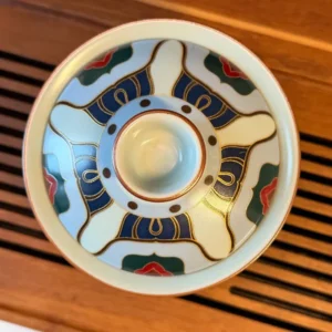 Гайвань порцелянова 150мл з левітуючею кришкою, Жриця Вічного Вогню Sancai у подарунковій коробці №3