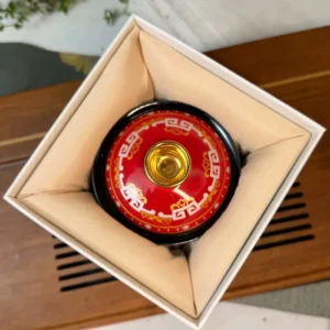 Гайвань порцелянова 150мл з левітуючею кришкою, червоно-чорна Sancai у подарунковій коробці №3