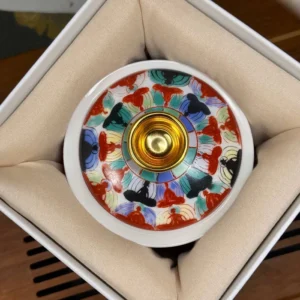 Гайвань порцелянова 150мл з левітуючею кришкою, Аура Спокою Sancai у подарунковій коробці №9