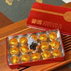Подарунковий набір пуеру 75г 2024року – Золота колекція, Сяо То у жестяній коробці №1