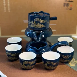 Набір для чайної церемонії шивалінгам золотий пейзаж Сходу, 6 піал №1