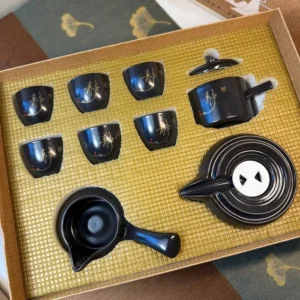 Набір для чайної церемонії шивалінгам Нічна медитація, 6 піал №2