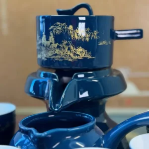 Набір для чайної церемонії шивалінгам золотий пейзаж Сходу, 6 піал №2