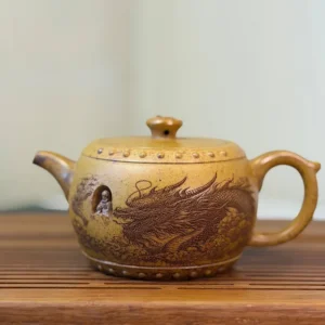 Чайник майстерний 280мл Монах у храмі та дракон з ісинської глини Дуань Ні №3