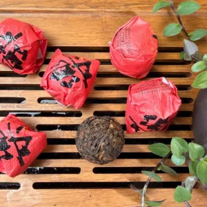 Чай Шу пуер 8г 2023р витриманий, Червона кулька ваговий 1кг №3