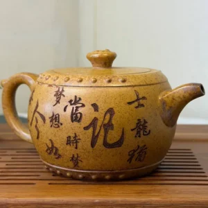 Чайник майстерний 280мл Монах у храмі та дракон з ісинської глини Дуань Ні №6
